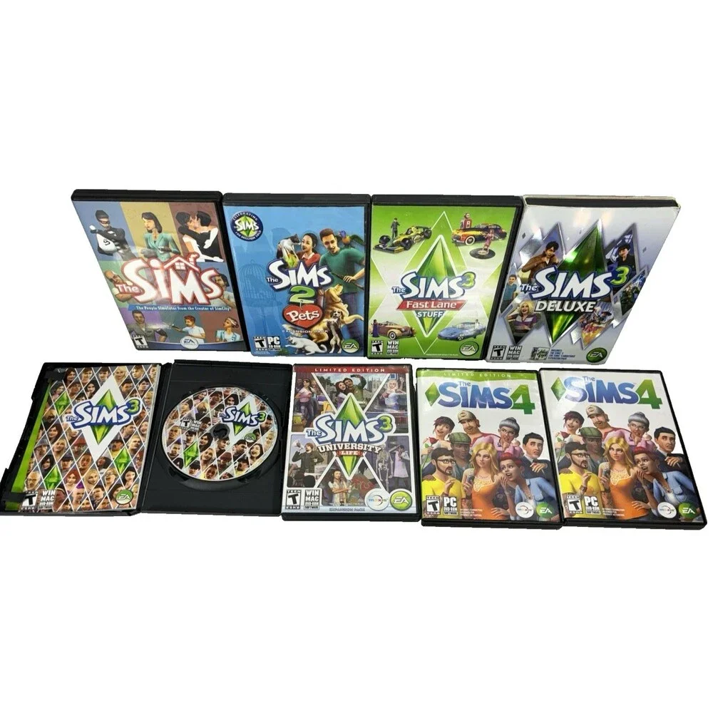 The Sims Mixed Lot of Twelve Vintage PC Games and Expansions